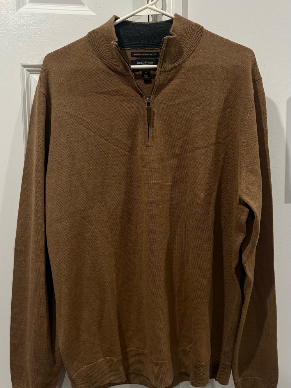 Nordstrom Men's XL Brown Half-Zip Sweater